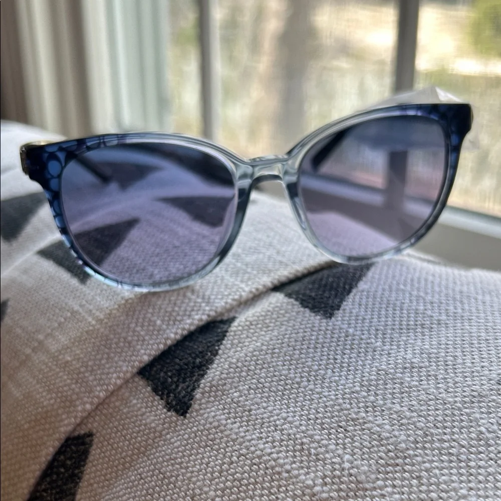 Coach sunglasses. New w/o tags. Brand new Coach case. Grey blue. - Picture 1 of 9